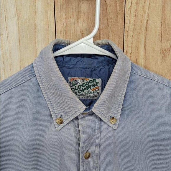 Vintage Outdoor Exchange blue corduroy button down longsleeve size M - Picture 6 of 9